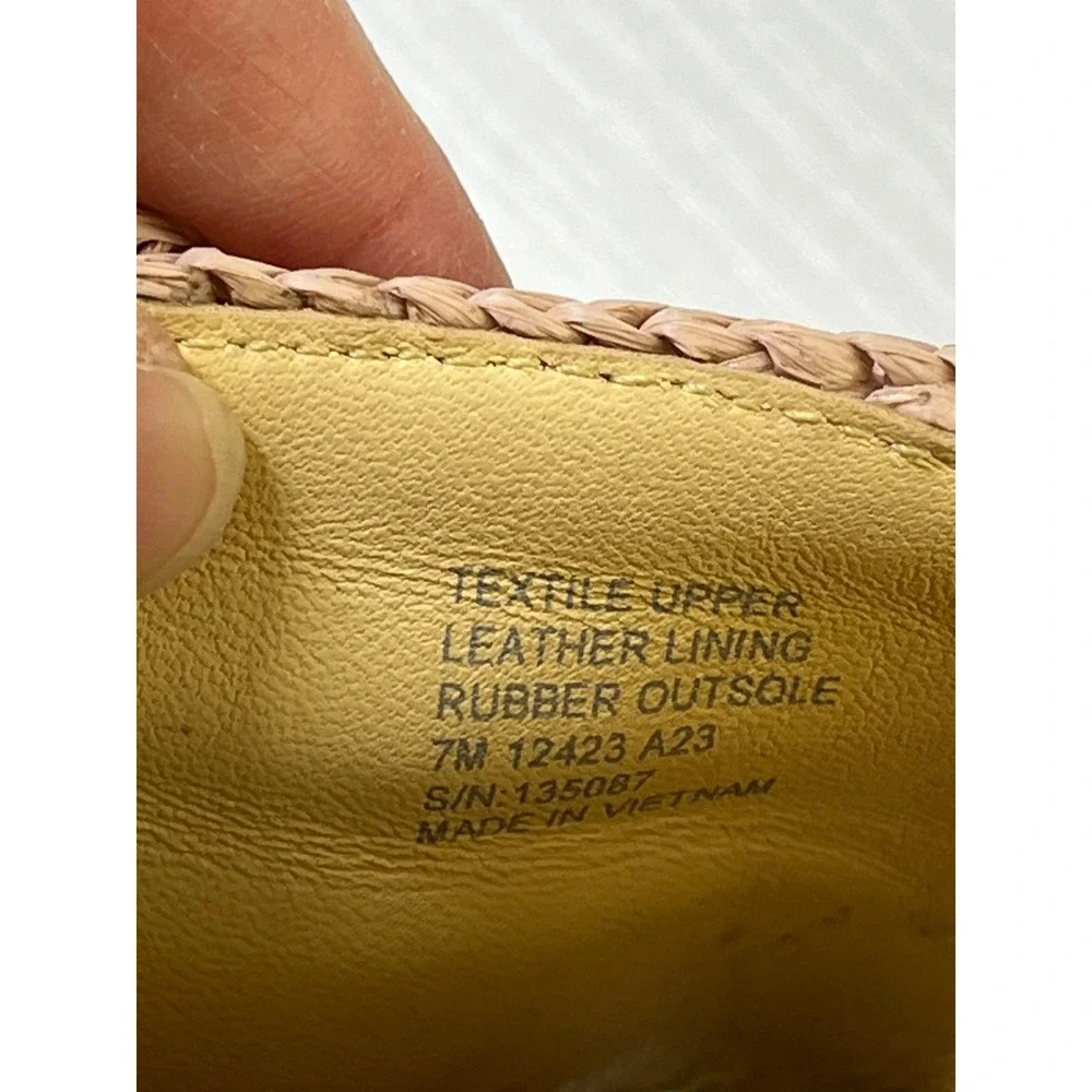 Tory Burch Ruffled Raffia Slide Sandals Natural Woven Flat 135087 Size 7M‎ w box